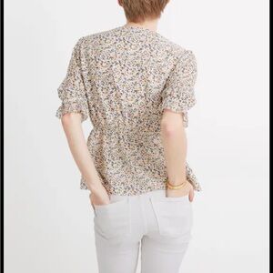 Madewell Black and White Floral Blouse